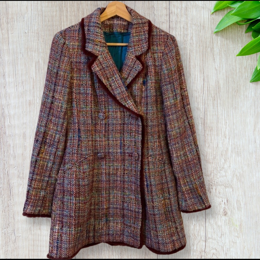 Yigal Azrouel Pea Coat Tweed Boucle Wool Blend Made in  USA  Size 6